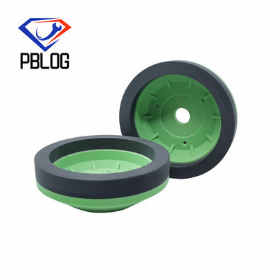 Roue de résine en gros couleur verte forme de tasse pour le traitement du verre roue de polissage machine de meulage de verre en forme de bistouri