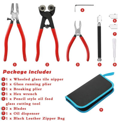 Kits de coupeur en verre de mosaïque de Tool Set Cutter d'électricien d'OEM 8 morceaux